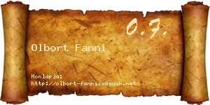 Olbort Fanni névjegykártya