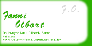 fanni olbort business card